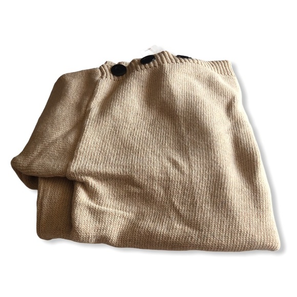 Soft Oversized Beige Wood Button Shoulder Sweater! - Picture 9 of 16